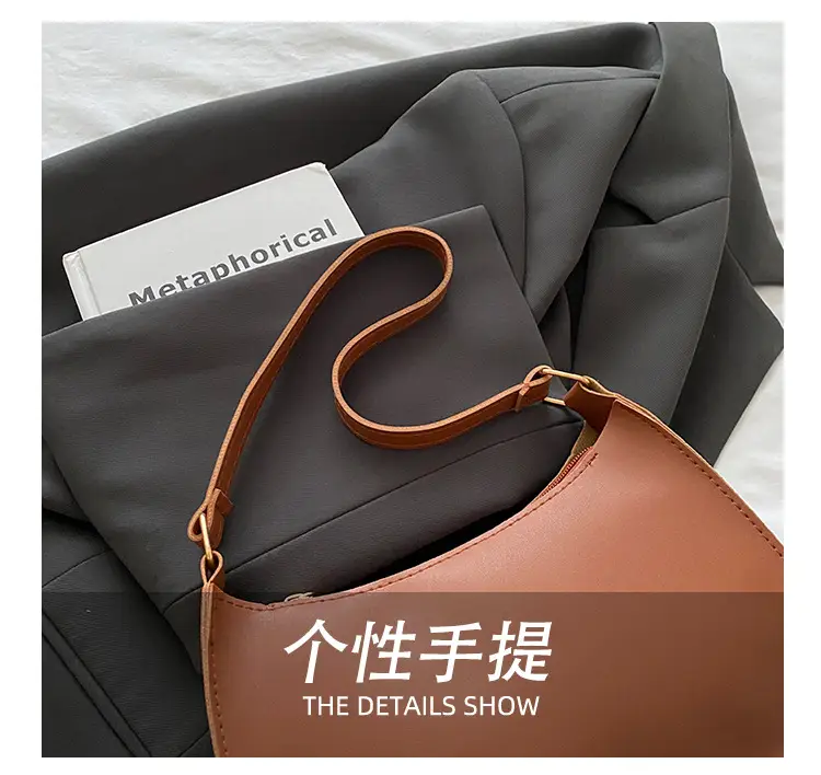 White Textured Armpit Bag for Women — feature 4