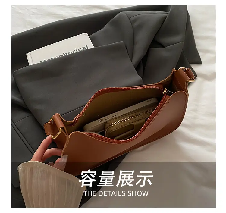 White Textured Armpit Bag for Women — feature 7