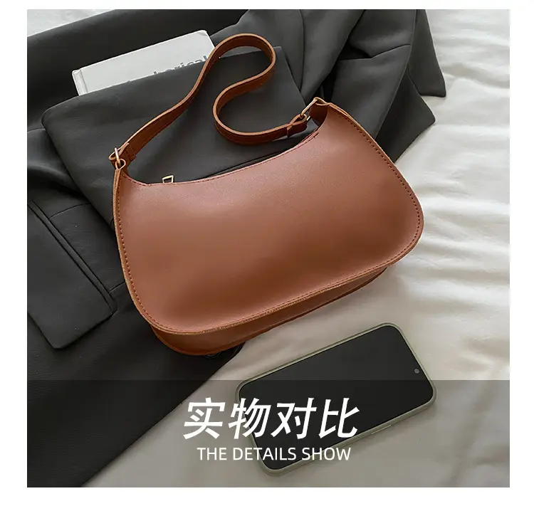 White Textured Armpit Bag for Women — feature 8