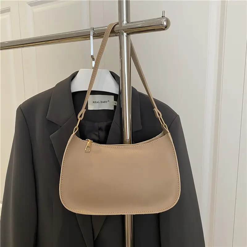 White Textured Armpit Bag for Women - Image 2