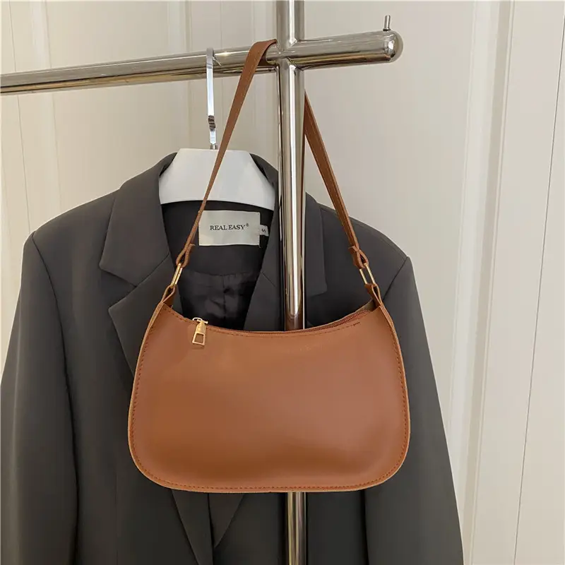 White Textured Armpit Bag for Women - Image 4