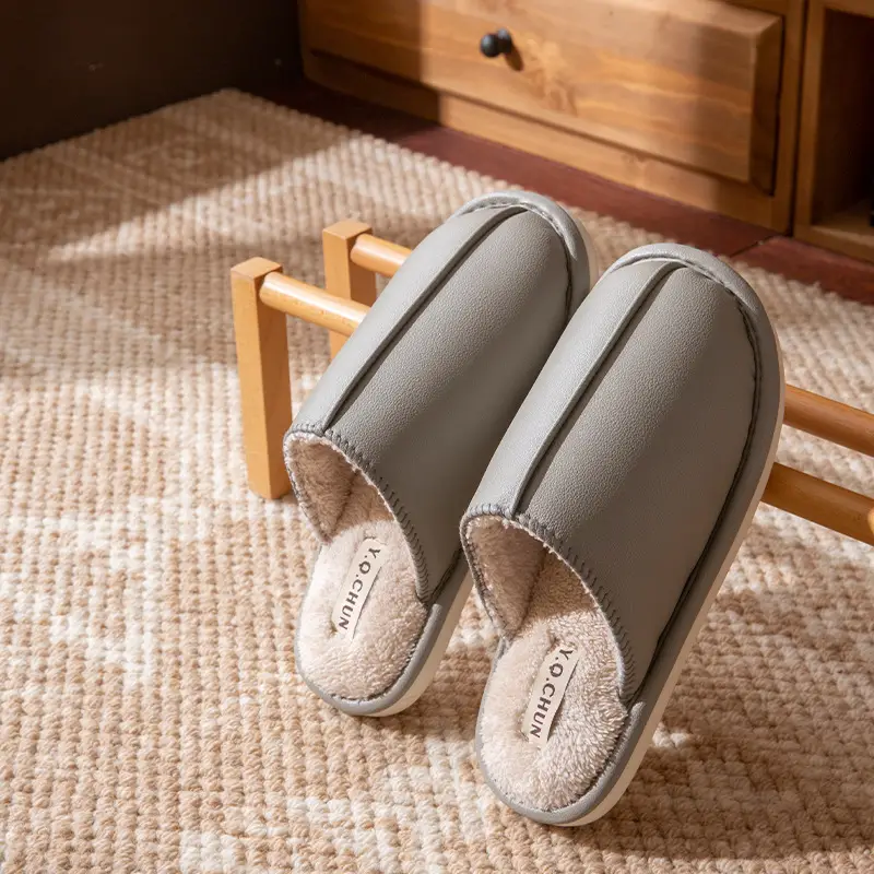 Women's Brown Cotton Slippers 2025 Anti-Slip Indoor - Image 2