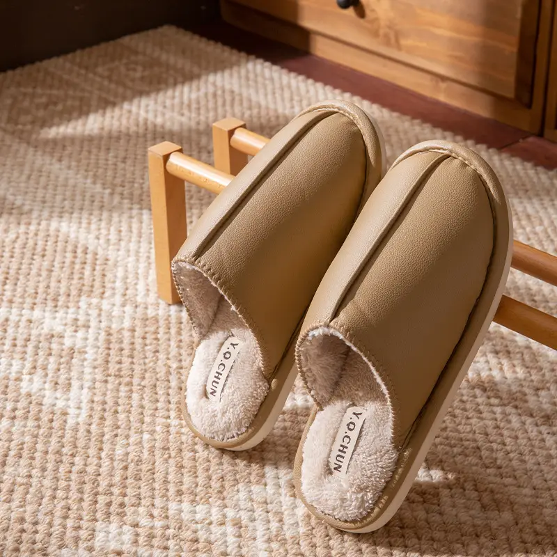 Women's Brown Cotton Slippers 2025 Anti-Slip Indoor - Image 3