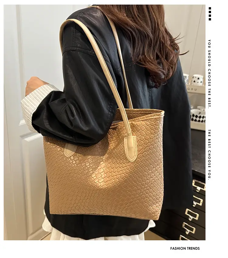 Women Woven Tote Bags 2025 Autumn Large Capacity — feature 1