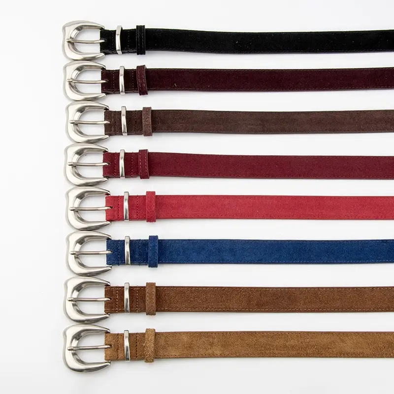 Purple Suede Belt for Women with Silver Buckle - Image 17