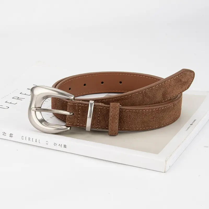 Purple Suede Belt for Women with Silver Buckle - Image 18