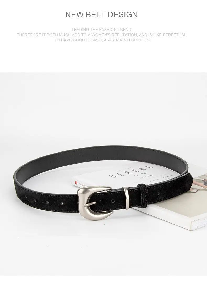 Purple Suede Belt for Women with Silver Buckle — feature 13