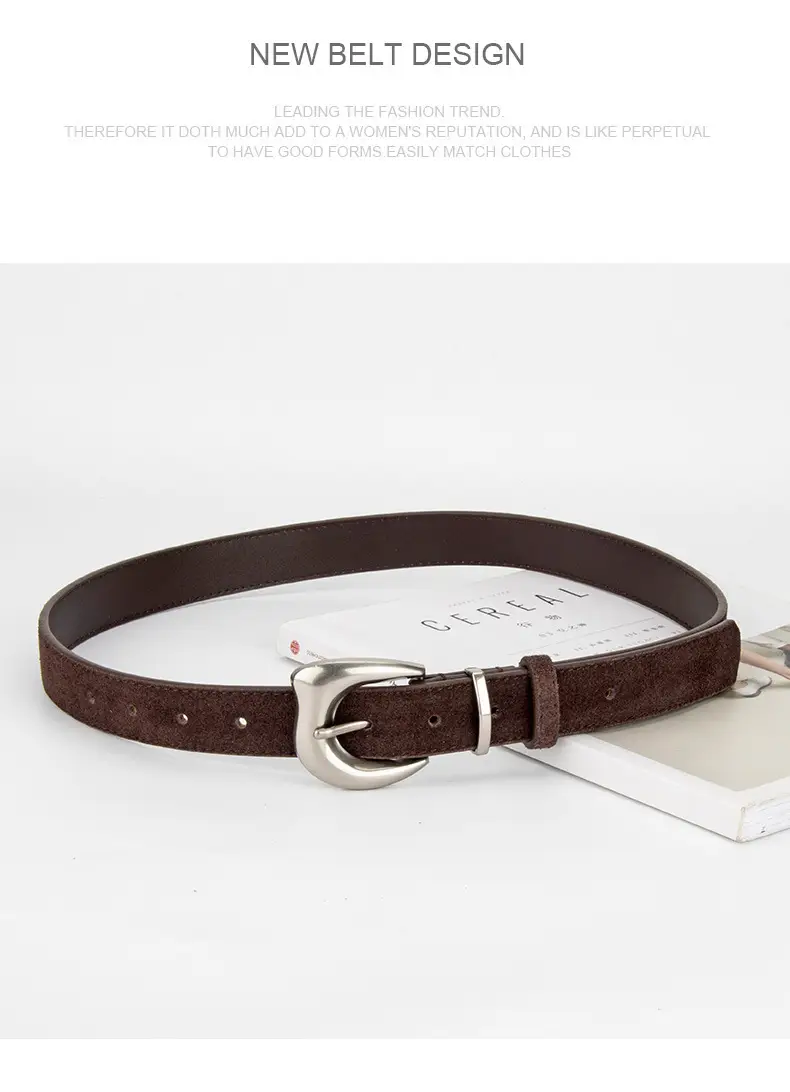 Purple Suede Belt for Women with Silver Buckle — feature 14