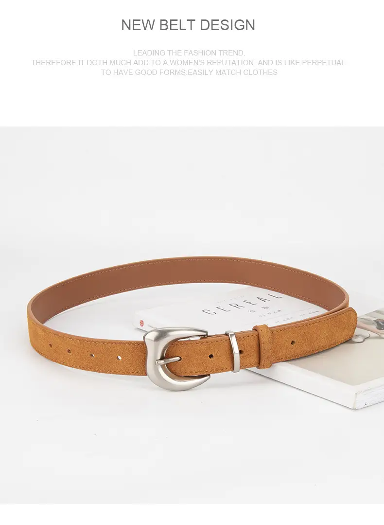 Purple Suede Belt for Women with Silver Buckle — feature 15