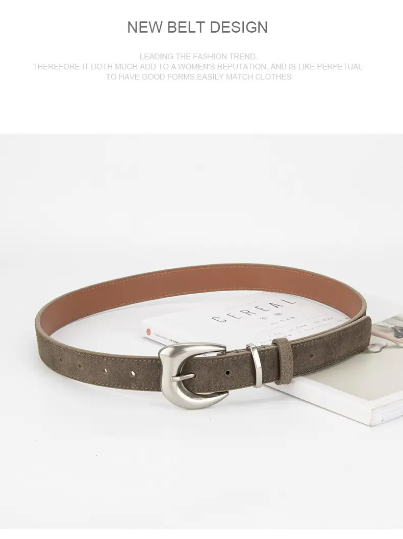 Purple Suede Belt for Women with Silver Buckle — feature 16