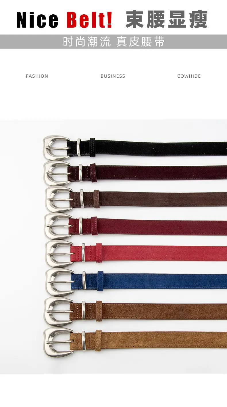 Purple Suede Belt for Women with Silver Buckle — feature 3