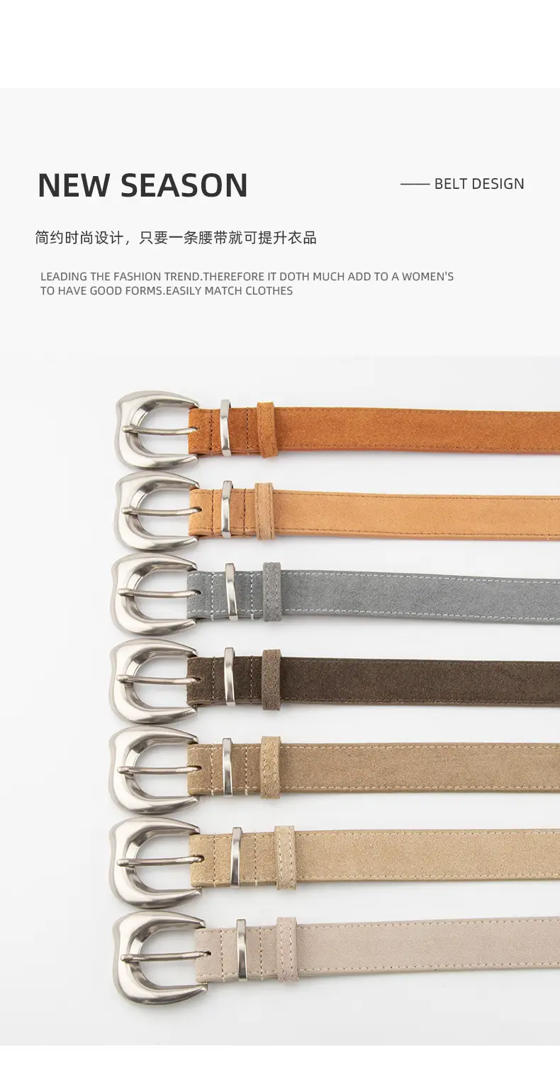Purple Suede Belt for Women with Silver Buckle — feature 4