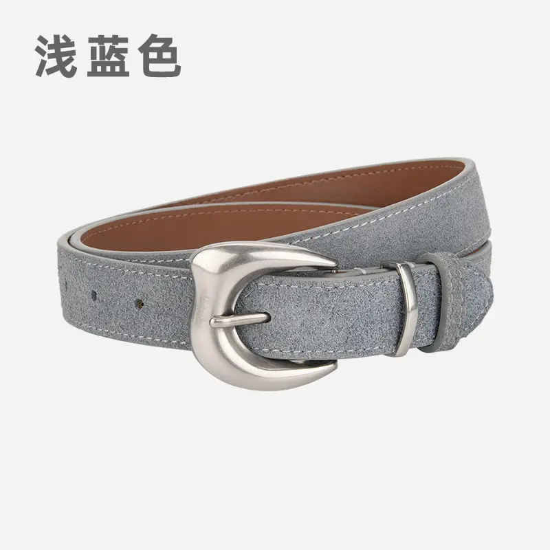 Purple Suede Belt for Women with Silver Buckle - Image 10