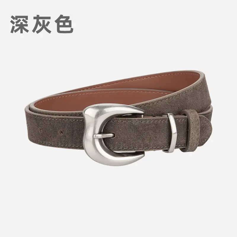 Purple Suede Belt for Women with Silver Buckle - Image 11