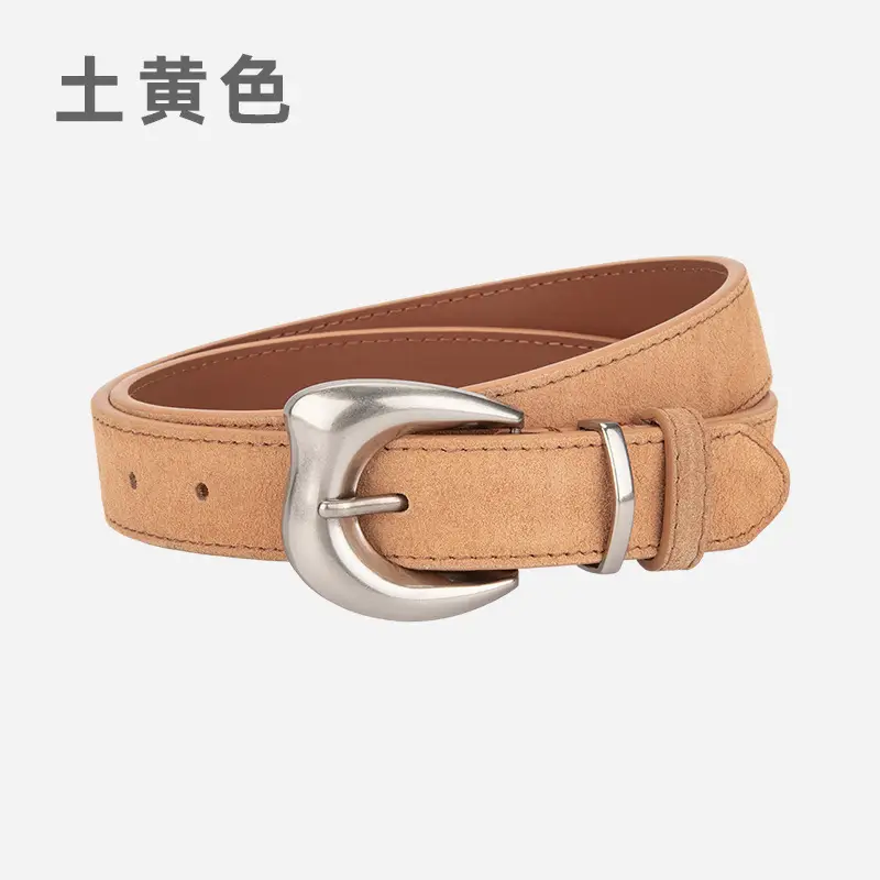 Purple Suede Belt for Women with Silver Buckle - Image 12