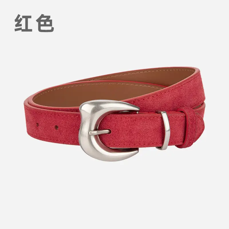 Purple Suede Belt for Women with Silver Buckle - Image 2