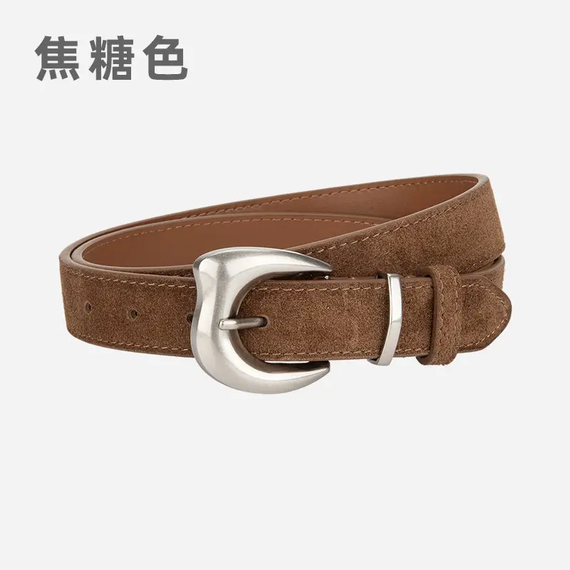 Purple Suede Belt for Women with Silver Buckle - Image 3