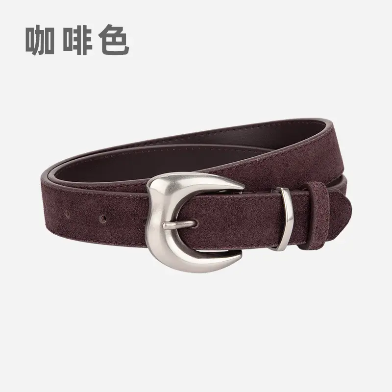 Purple Suede Belt for Women with Silver Buckle - Image 5
