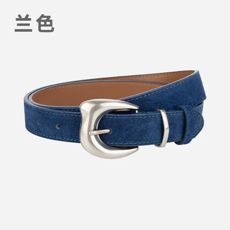 Purple Suede Belt for Women with Silver Buckle - Image 6