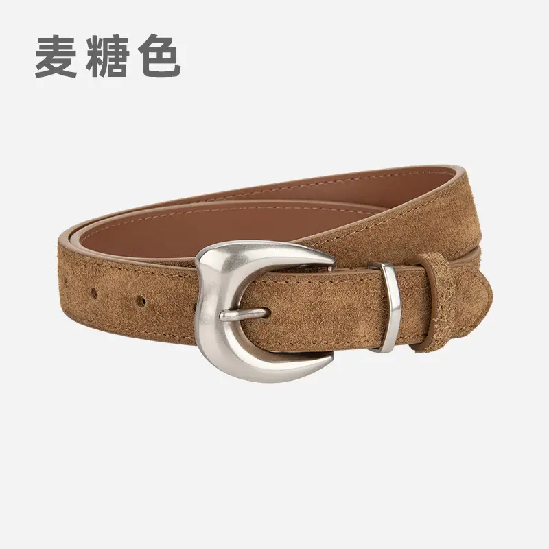 Purple Suede Belt for Women with Silver Buckle - Image 7