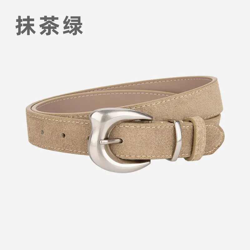 Purple Suede Belt for Women with Silver Buckle - Image 9