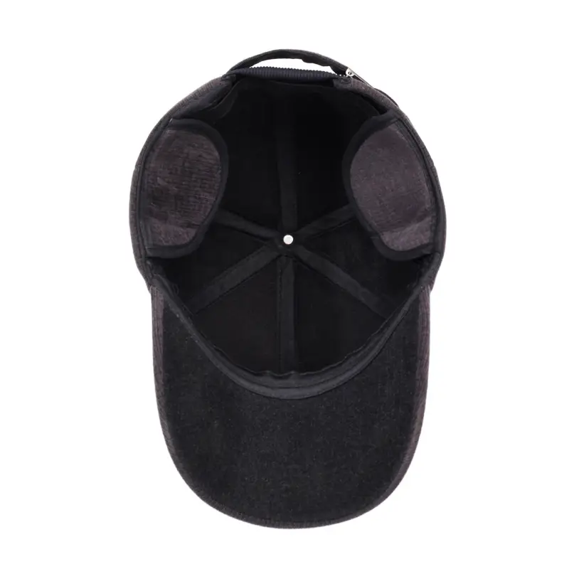 Men Grey Knitted Baseball Cap Cold Proof Warm