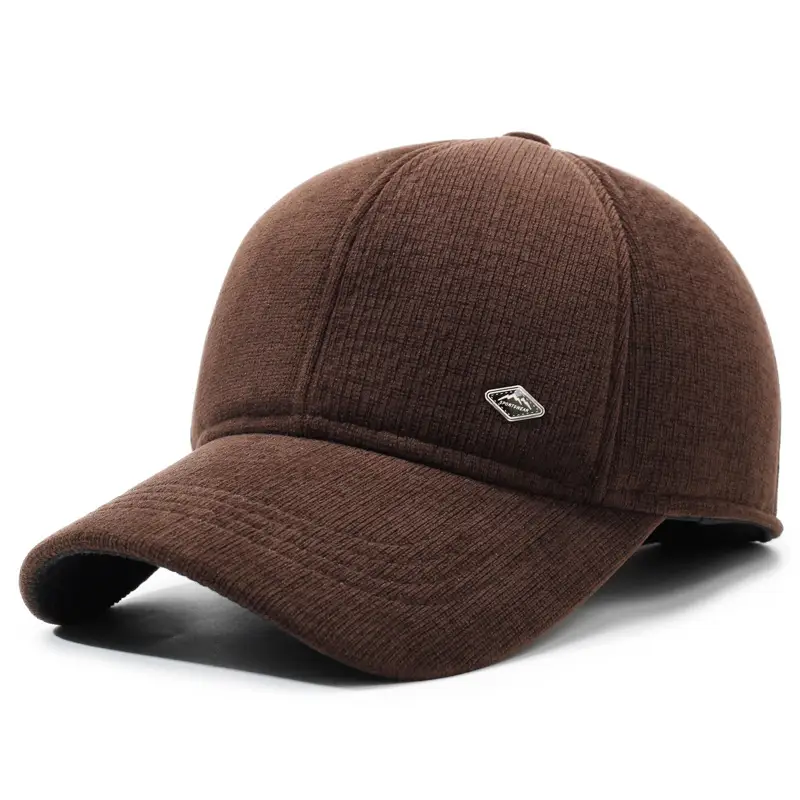Men Grey Knitted Baseball Cap Cold Proof Warm