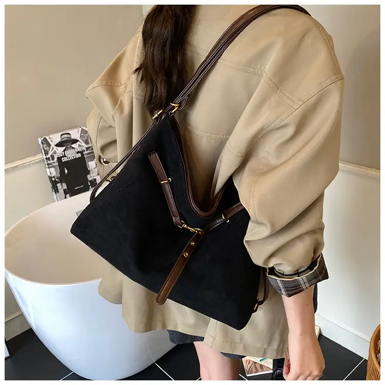 Green Velvet Retro Tote Bag for Women — feature 20
