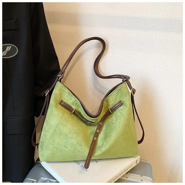 Green Velvet Retro Tote Bag for Women — feature 27