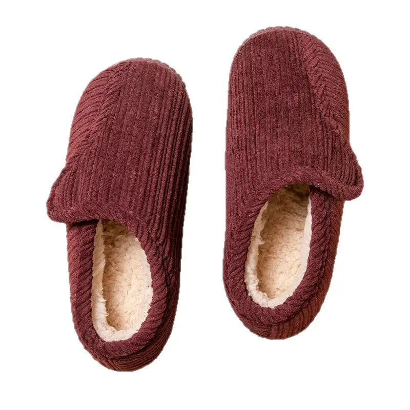 Autumn and Winter Special Cotton Slippers for Middle-Aged and Elderly Men and Women Fleece-Lined High Heel Warm Tendon Thick Sole Non-Slip Home Cotton Shoes - Image 9