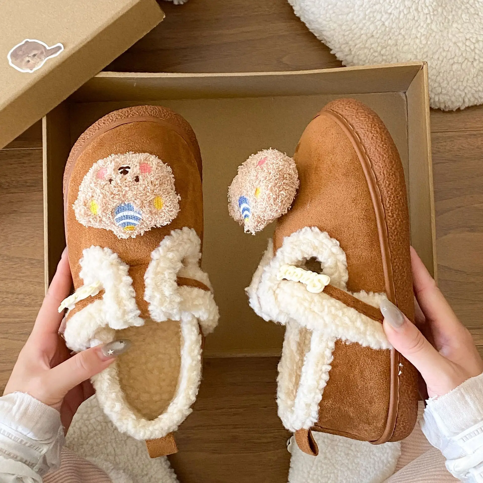 Birkenstock Cartoon Eva Cotton Slippers Women Brown