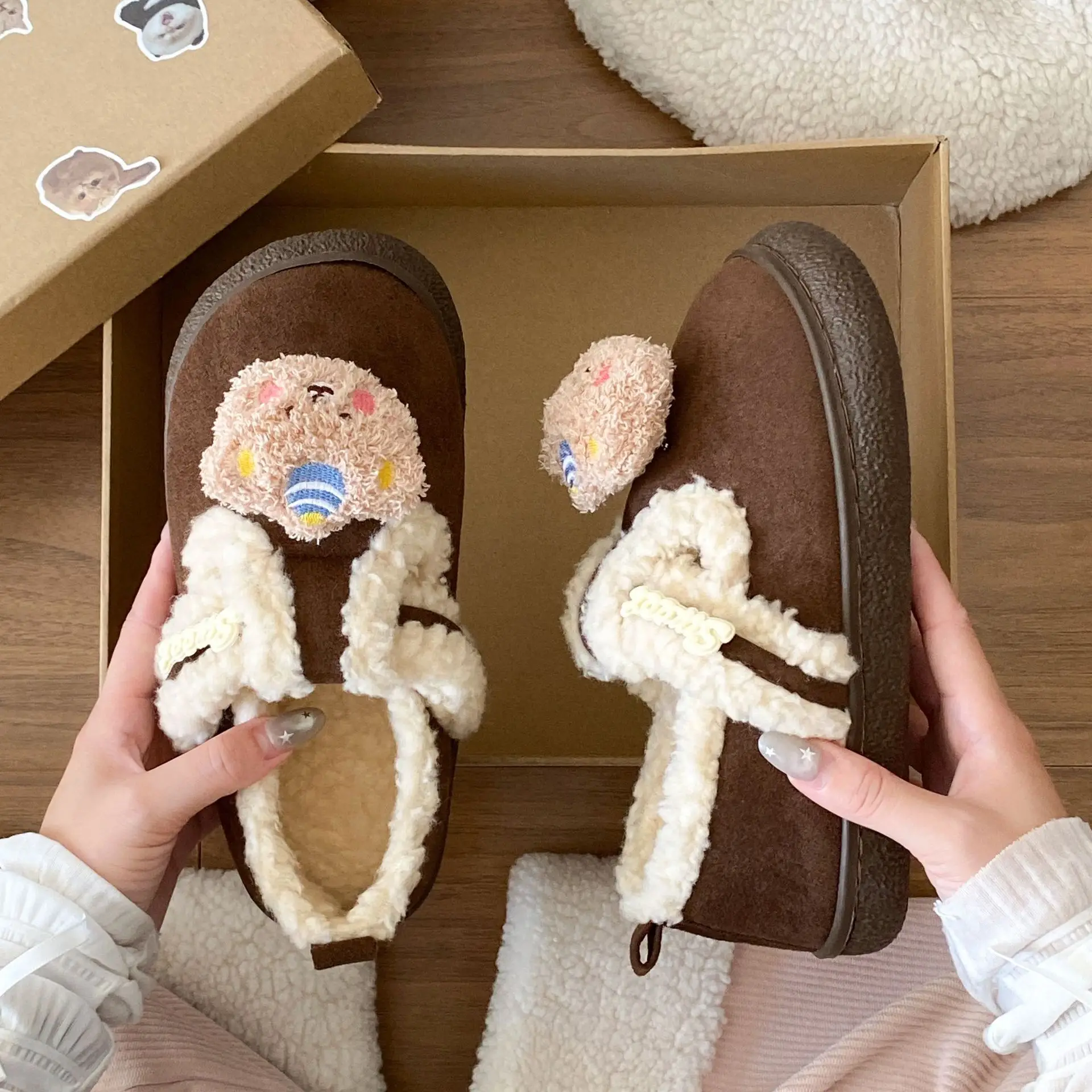 Birkenstock Cartoon Eva Cotton Slippers Women Brown