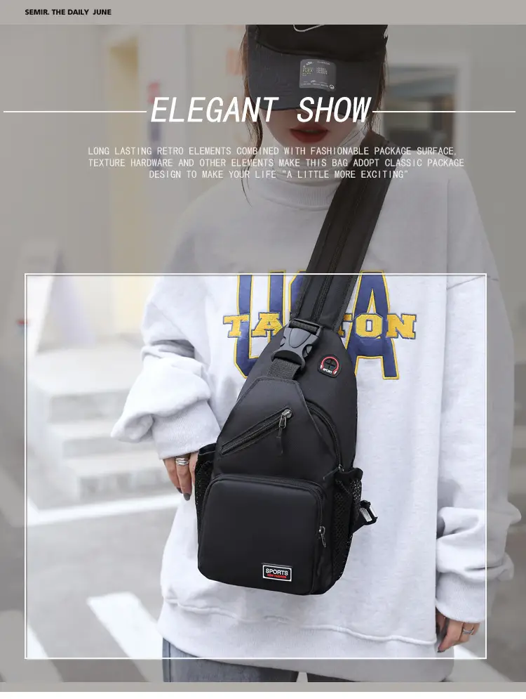 Waterproof Korean Style Crossbody Backpack for Men Women — feature 13