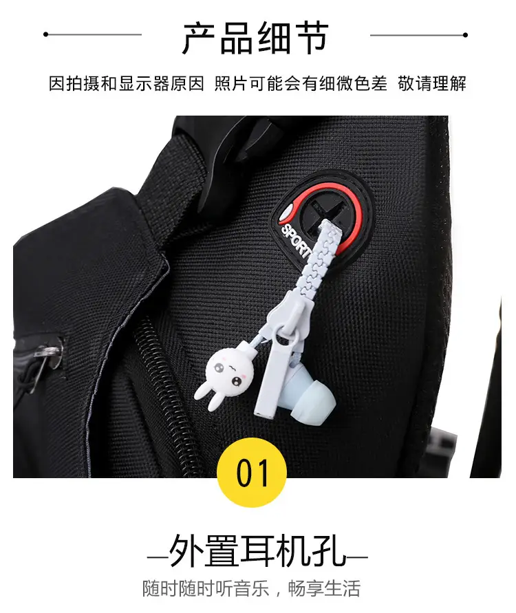 Waterproof Korean Style Crossbody Backpack for Men Women — feature 27