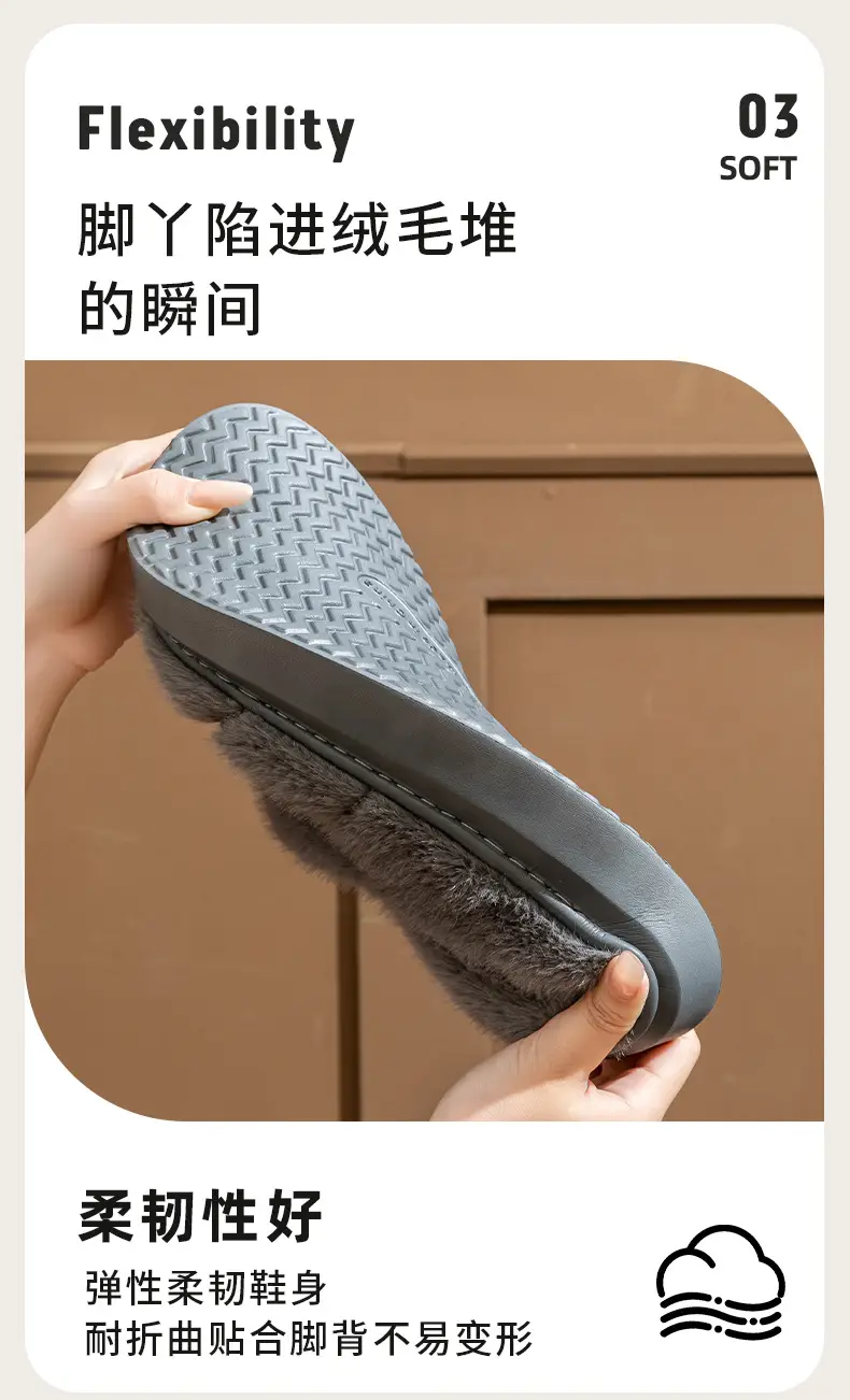 Cotton Slippers for Women, Spring, Autumn and Winter Home Use, Indoor Non-Slip Couple Home Warm Winter Plush Slippers for Men — feature 13