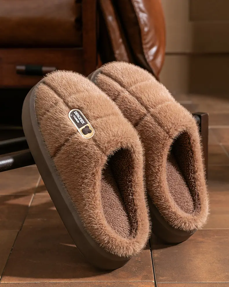 Cotton Slippers for Women, Spring, Autumn and Winter Home Use, Indoor Non-Slip Couple Home Warm Winter Plush Slippers for Men — feature 18