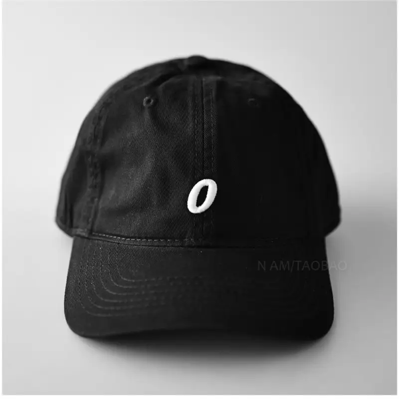 White Baseball Cap with Blue Letter Embroidery for Men Women