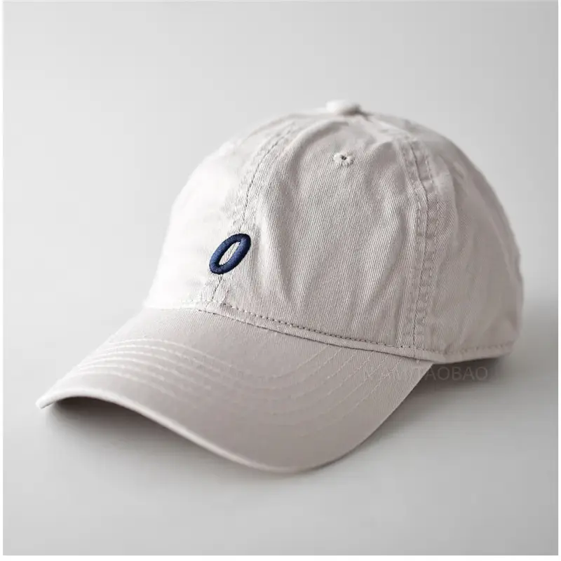 White Baseball Cap with Blue Letter Embroidery for Men Women