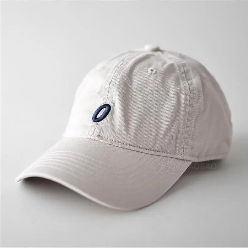 White Baseball Cap with Blue Letter Embroidery for Men Women — feature 4