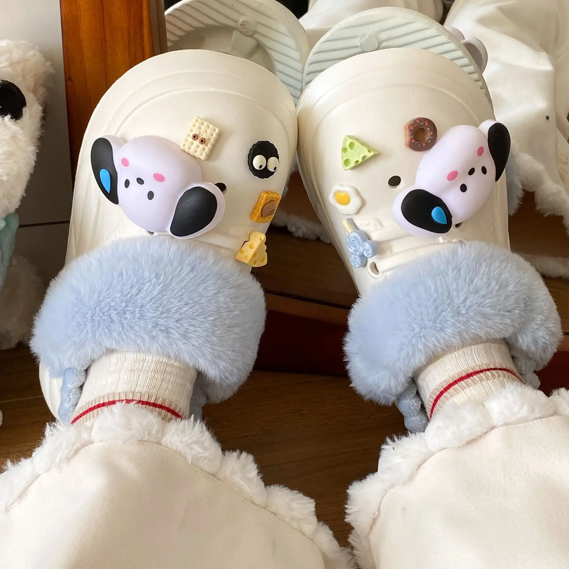 Cute Plush Cotton Slippers for Kids Winter