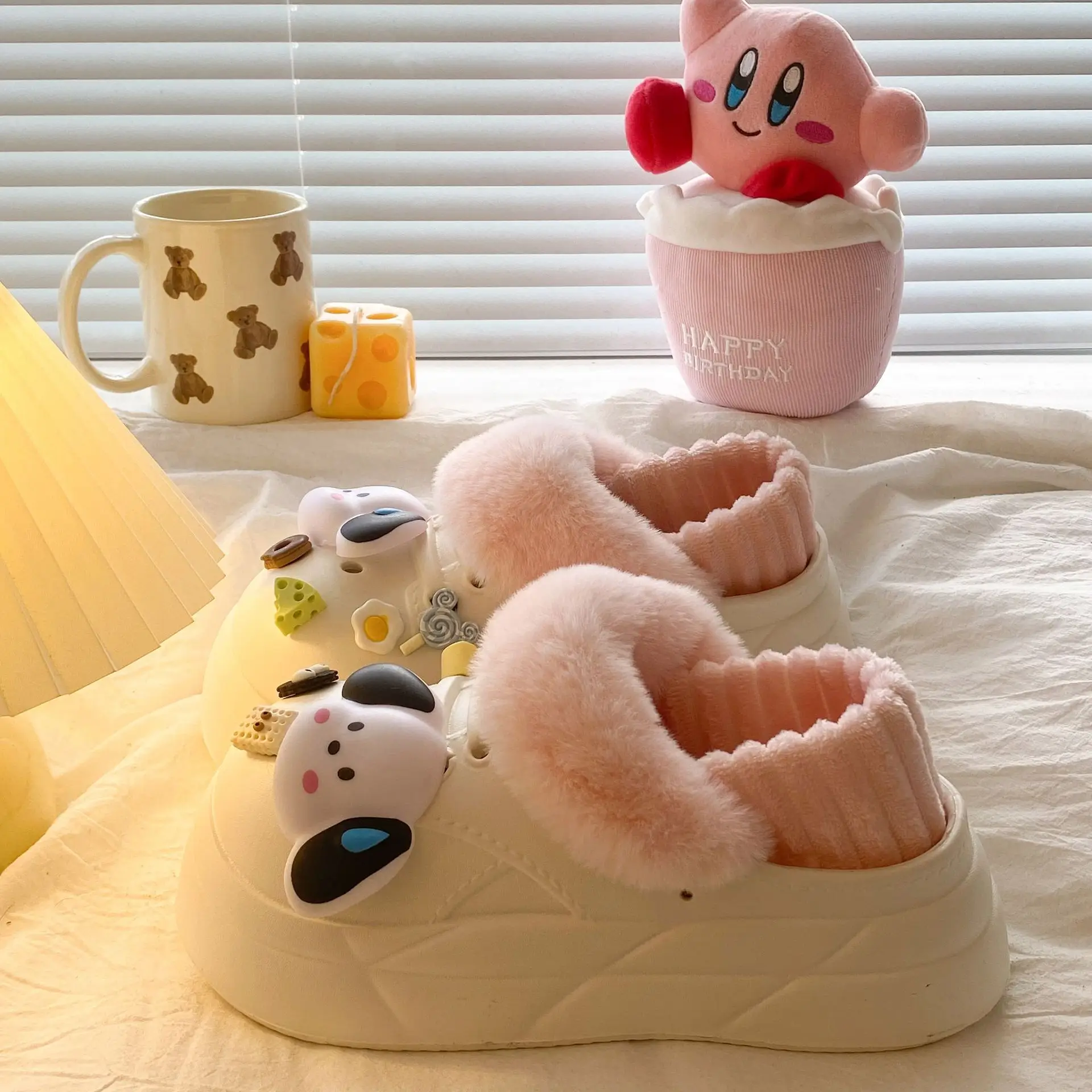 Cute Plush Cotton Slippers for Kids Winter