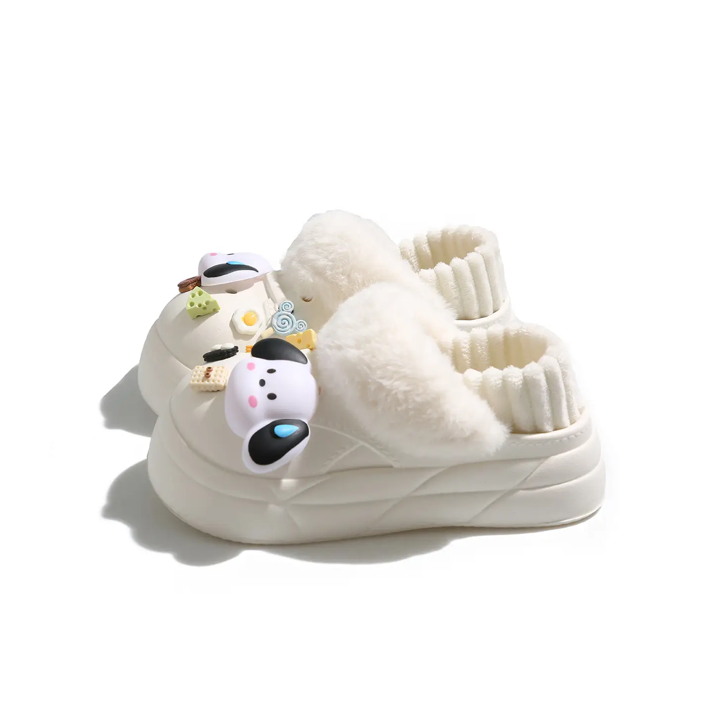 Cute Plush Cotton Slippers for Kids Winter