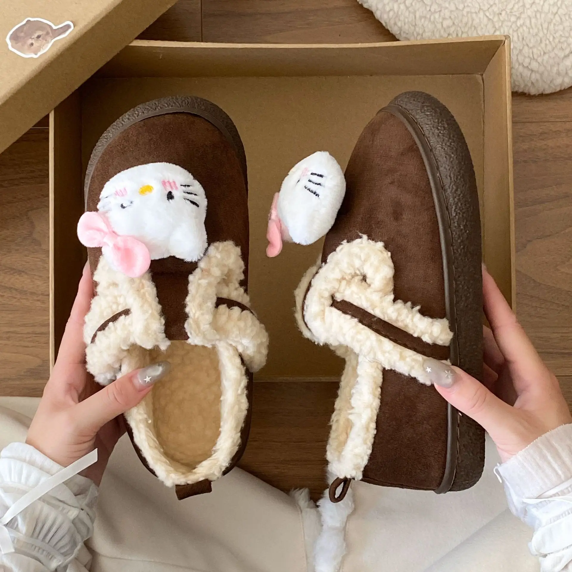 Winter Cute Fleece Lined Women's Slippers - Image 2