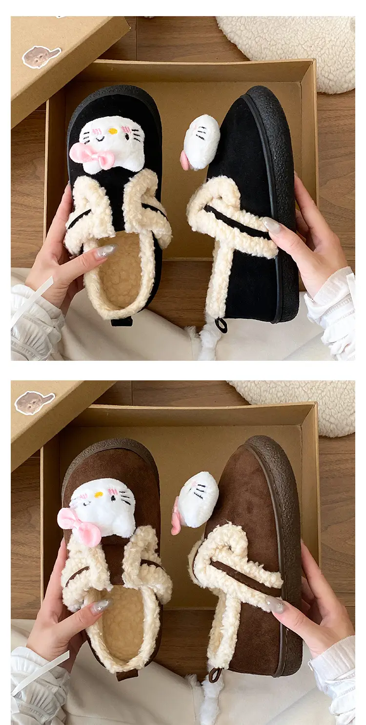Winter Cute Fleece Lined Women's Slippers — feature 17