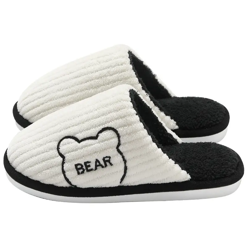 Soft-Soled Bear Fur Slippers for Women, Autumn and Winter, Couple's Home Indoor Non-Slip Plush Warm Cotton Slippers for Men, Wholesale - Image 10