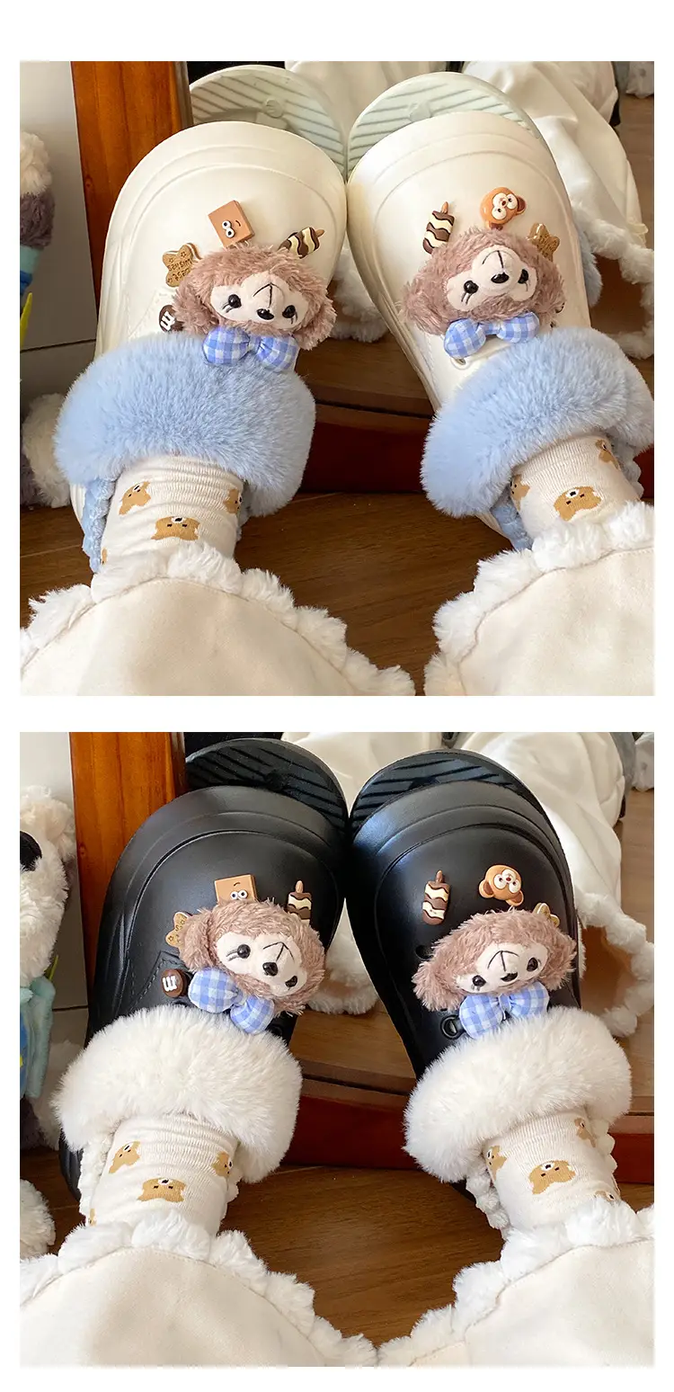 Women Winter Furry Slippers with Bear Decor — feature 19