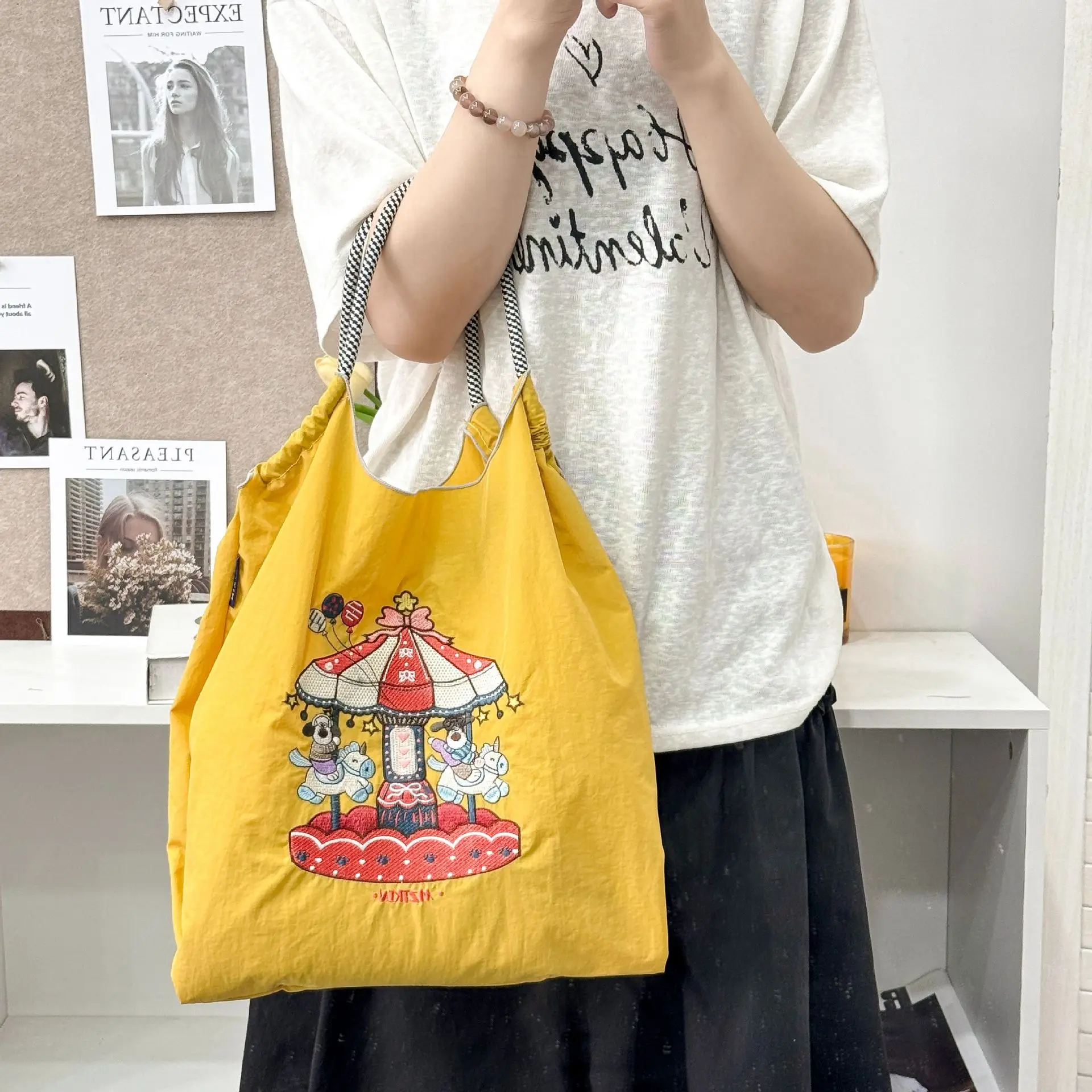Pink Embroidered Ballchain Bag for Women - Image 220