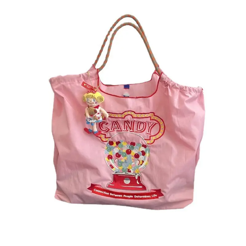 Pink Embroidered Ballchain Bag for Women - Image 221