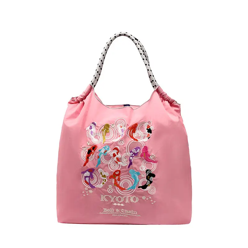 Pink Embroidered Ballchain Bag for Women - Image 37