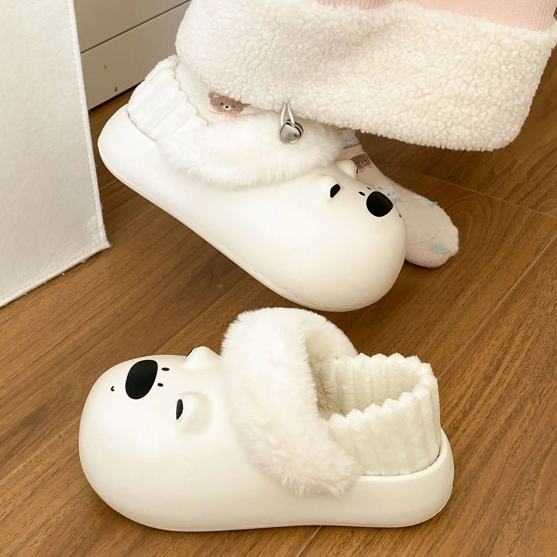 Winter Cat Design Soft Slippers for Women - Image 11